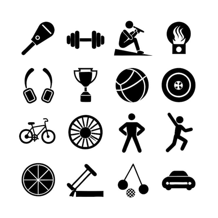 Vector sport en fitness icon set collectie vector voor ui documents websites en mobiele toepassingen