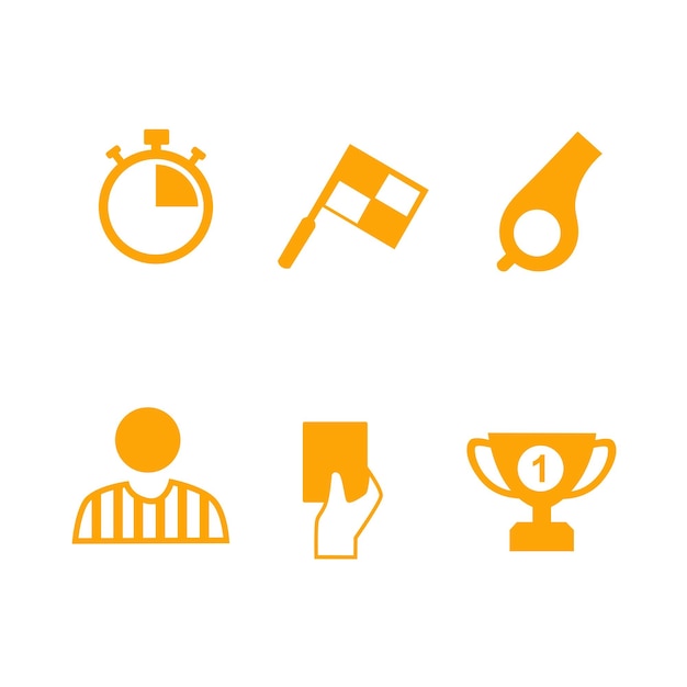 sport en scheidsrechter icon set of logo ontwerp