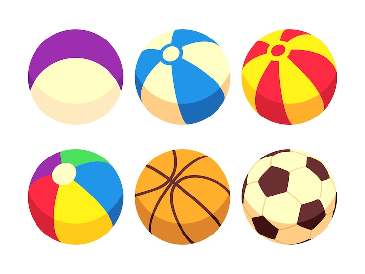 Vector sport en speelgoed ballen pictogrammen geïsoleerd op wit