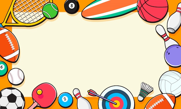 Vector sport equipment background