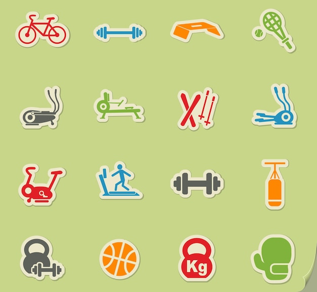 Vector sport equipment icon set