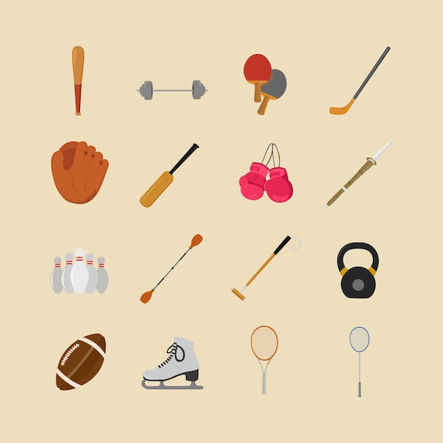 Sport Equipment Illustration Set