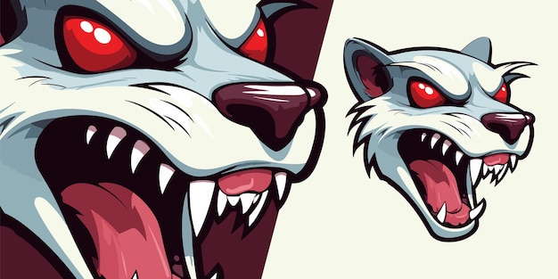 Vector sport and esport gaming teams zombie evil weasel logo mascot illustration vector graphic