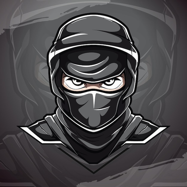 Sport and ESport Teams039 Ultimate Weapon Black Ninja Logo Vector Graphic