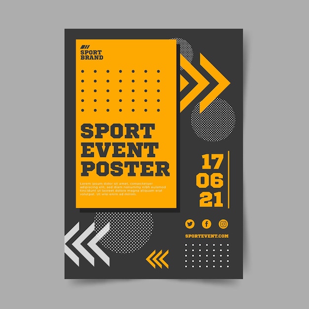 Vector sport evenement poster sjabloon met stippen