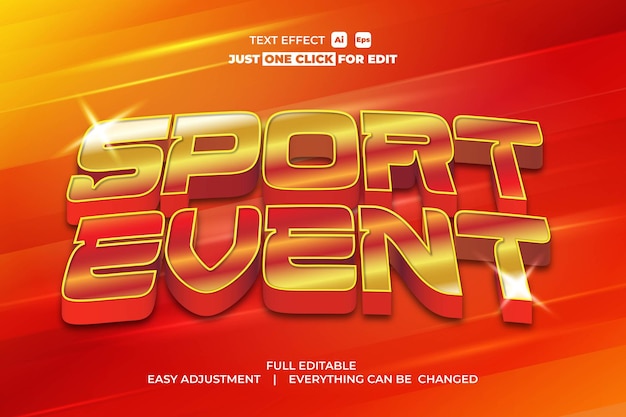 Sport event vector text effect editable