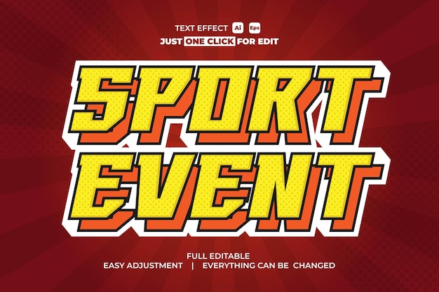 Sport Event Vector Text Effect Editable