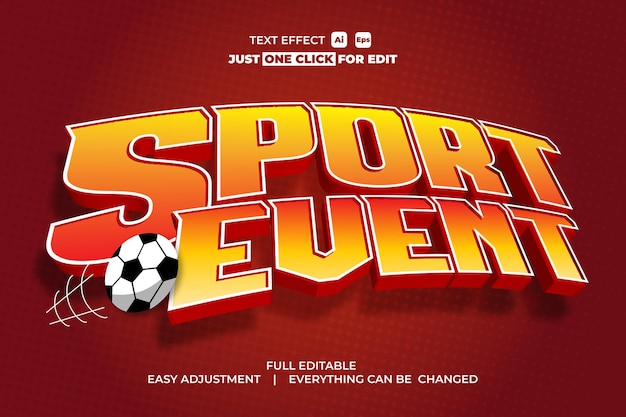 Sport Event Vector Text Effect Editable