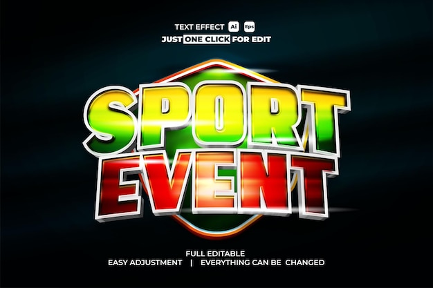 Sport Event Vector Text Effect Editable