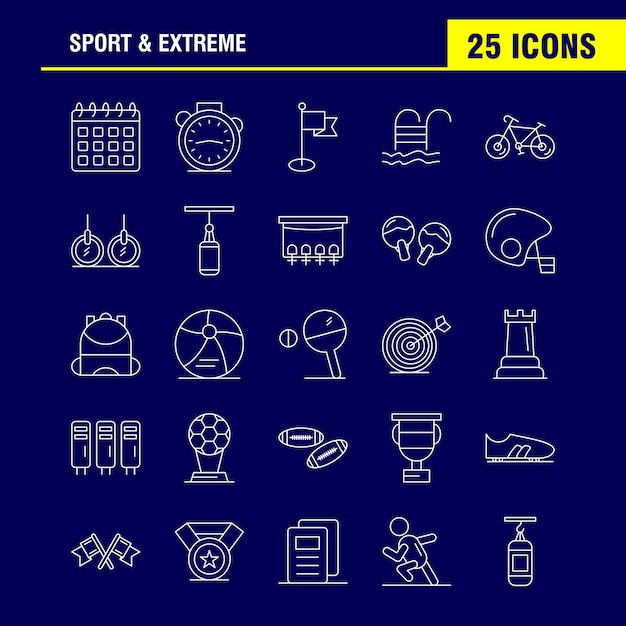 Sport and extreme line icons