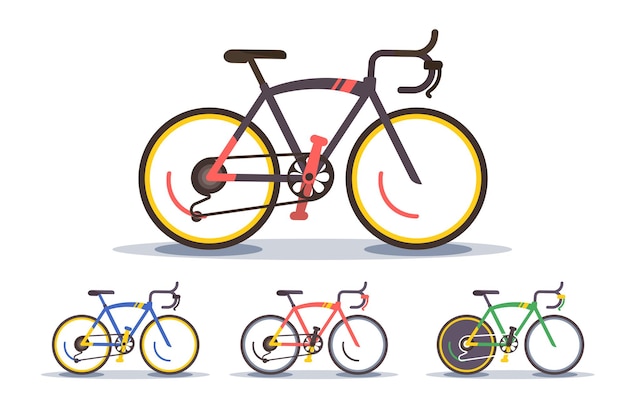 Sport fiets set illustratie. Verzameling moderne mountainbikes