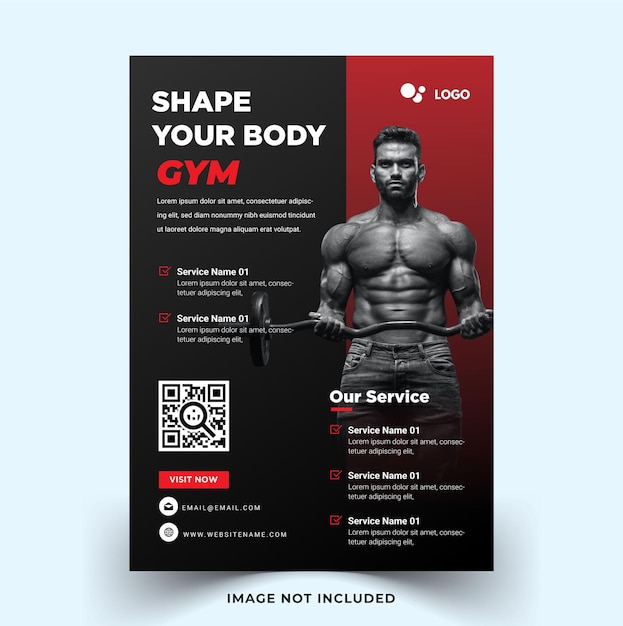 Sport flyer template gym fitness