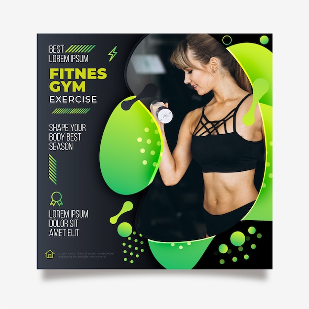 Sport flyer template with photo