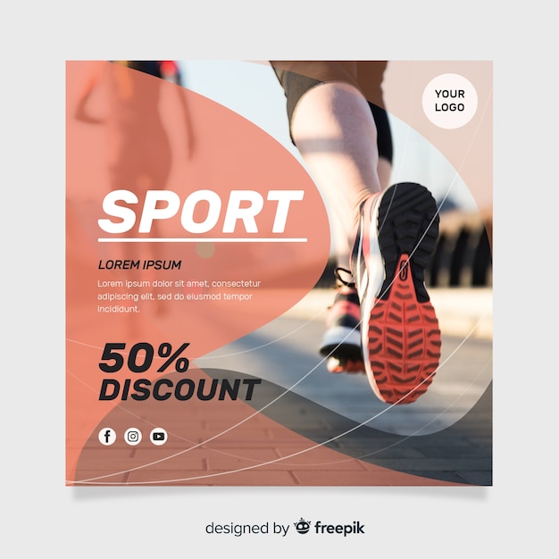 Sport flyer with photo template