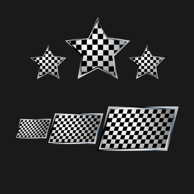 Sport geometric flags set