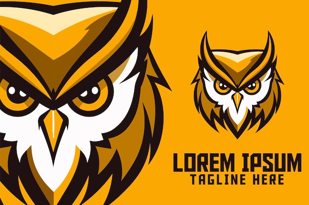 Sport Gouden Uil Een mascotte hoofd logo