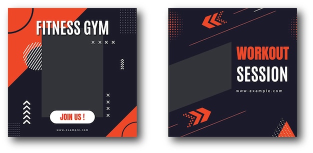 Sport gym and fitness promotion post and story social media template