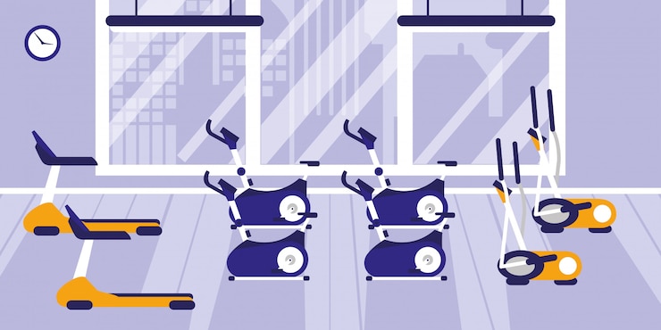 Vector sport gym scene 