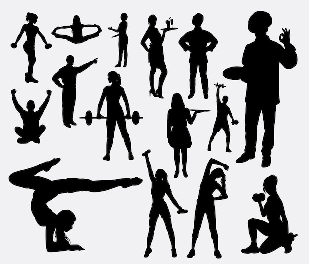 Sport and hobby activity silhouette