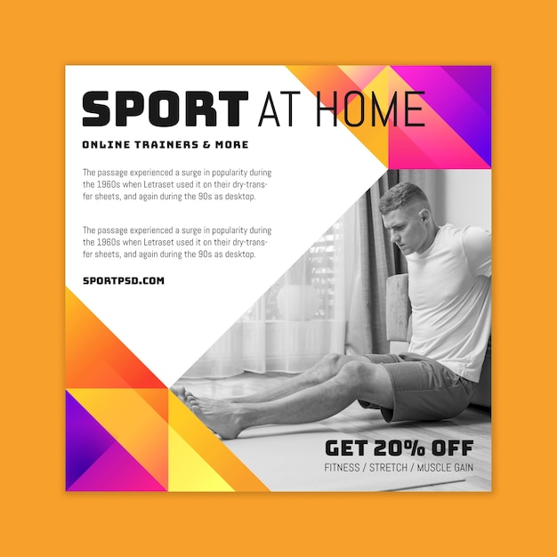 Sport at home flyer square