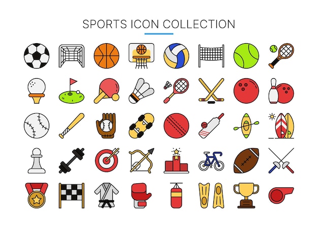 Vector sport icon collection suitable for web and apps icon presentation and social media