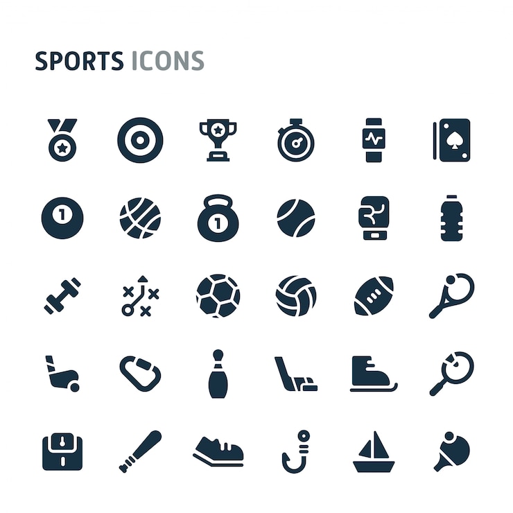 Vector sport icon set. fillio black icon-serie.