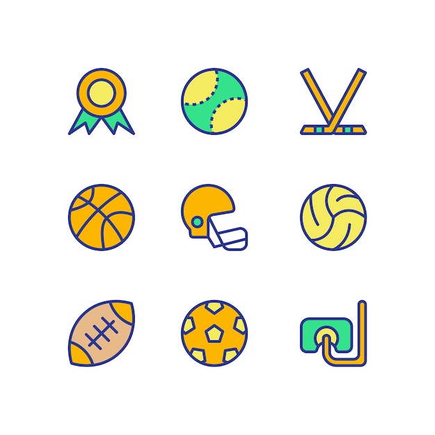 Vector sport icon set kleur