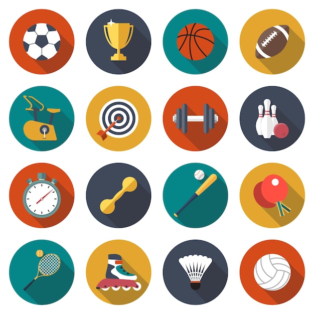 Premium Vector | Sport icons set football basketball rugby fitness ...