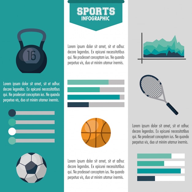 Sport infographic kleurrijk ontwerp