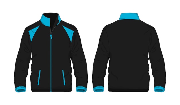 ベクトル 白い背景のデザインのスポーツジャケット青と黒のテンプレート。ベクトルイラストeps10。