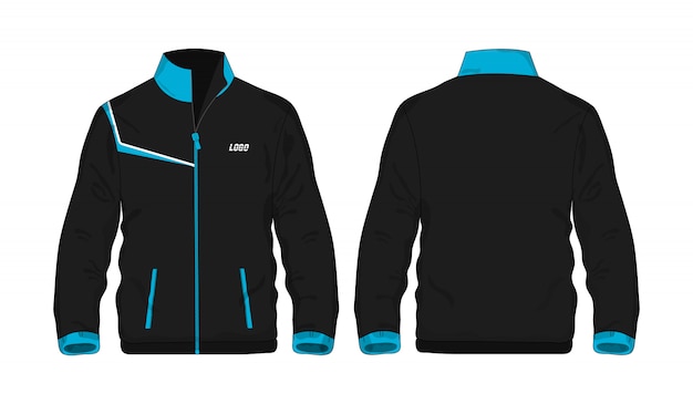 Vector sport jacket blue and black template for design  .