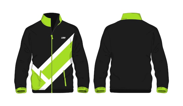 Sport Jacket green and black template for design on white background Vector illustration eps 10