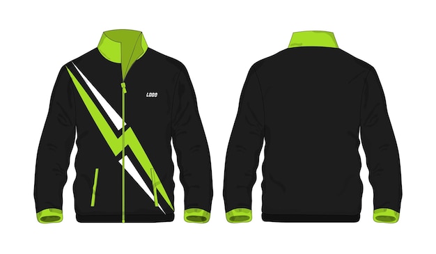 Sport Jacket green and black template for design on white background Vector illustration eps 10