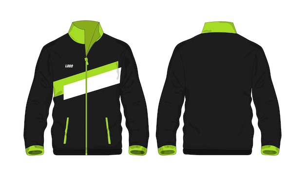 Sport Jacket green and black template for design on white background Vector illustration eps 10