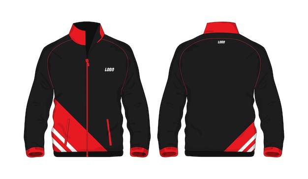 스포츠 재킷 흰색 배경에 디자인을 위한 빨간색과 검은색 템플릿 셔츠. 벡터 일러스트 레이 션