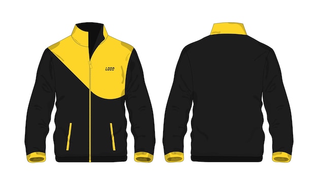 Giacca sportiva modello giallo e nero per il design su sfondo bianco illustrazione vettoriale eps 10
