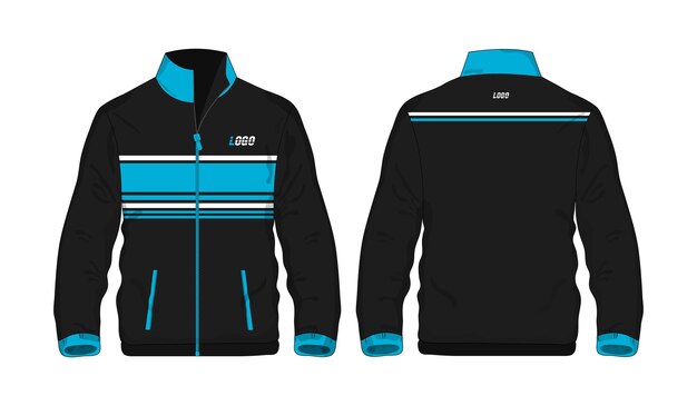 Sport jas blauw en zwart sjabloon voor ontwerp op witte achtergrond Vector illustratie eps 10