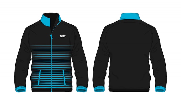 Sport jas blauw en zwart sjabloon voor ontwerp op witte achtergrond.