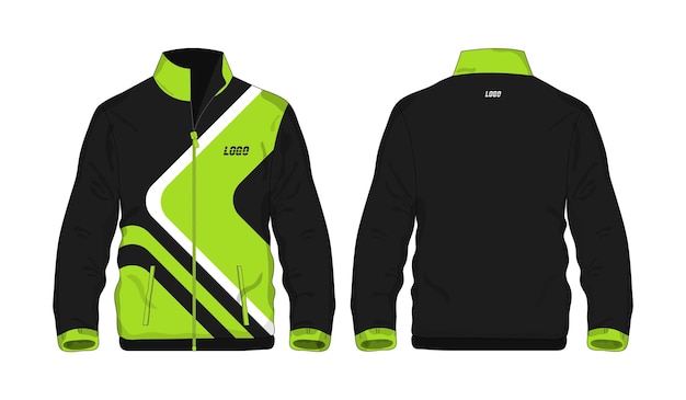 Sport jas groen en zwart sjabloon voor ontwerp op witte achtergrond. Vector illustratie eps 10.