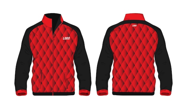 Sport jas rood en zwart sjabloon voor ontwerp op witte achtergrond. vector illustratie eps 10.