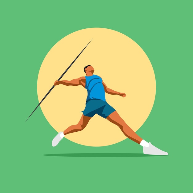 Vector sport javelin flat design vector