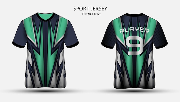 Design in jersey sportivo, carattere modificabile