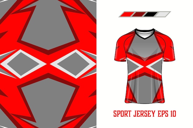 Sport jersey design fabric textile template Premium Vector