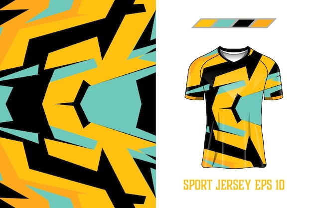 Sport jersey design fabric textile template Premium Vector