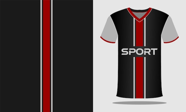 Sport jersey en t-shirt sjabloon sport jersey ontwerp. Sportdesign voor voetbal, racen, gamen