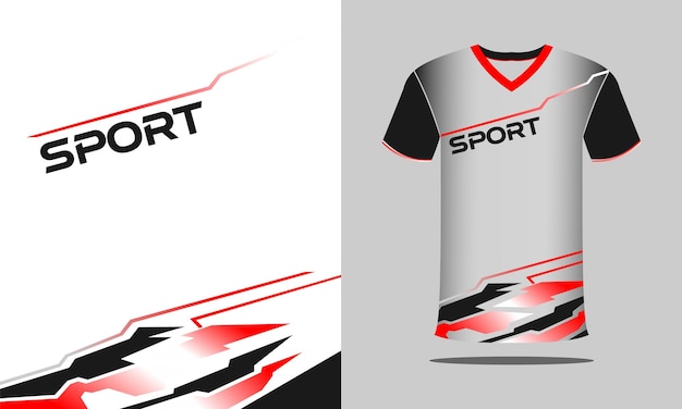 Sport jersey en t-shirt sjabloon sport jersey ontwerp. Sportdesign voor voetbal, racen, gamen