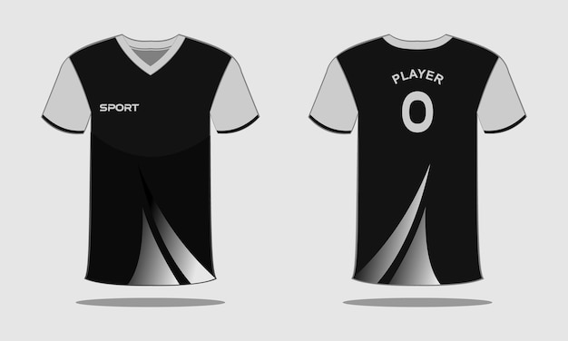 Sport jersey en t-shirt sjabloon sport jersey ontwerp. Sportdesign voor voetbal, racen, gamen