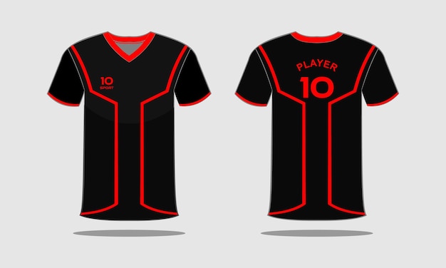 Sport jersey en t-shirt sjabloon sport jersey ontwerp. Sportdesign voor voetbal, racen, gamen