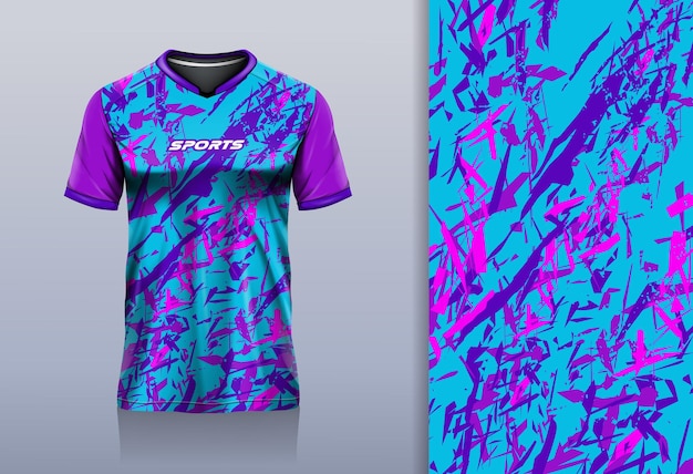 Sport jersey mockup abstract grunge design for football racing esports running blue color