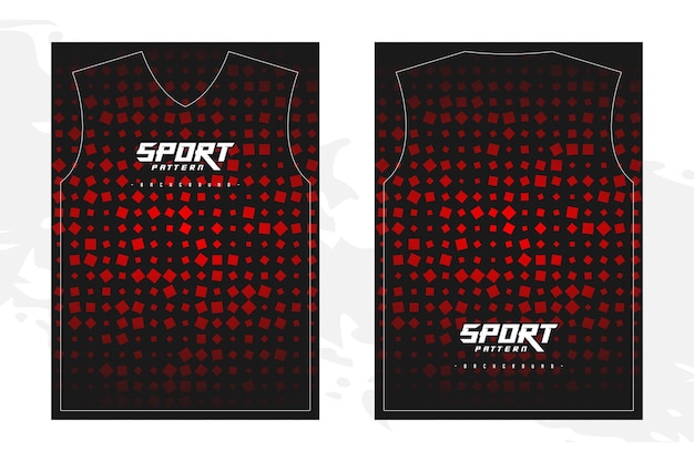 Sport Jersey-ontwerp met rood vierkant op donkere achtergrond